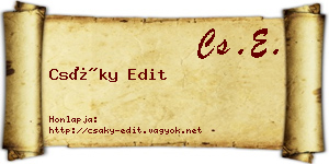 Csáky Edit névjegykártya